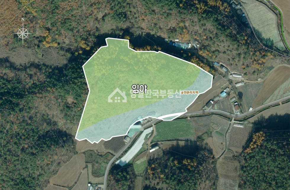 강원 영월군 북면 공기리 영월 북면 임야, 도로 접, 일부 보전관리(30%내외) 임업용 중형 임야 매매 매물번호 10172 사진 2