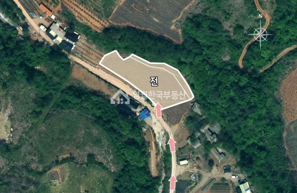 강원 영월군 영월읍 삼옥리 아늑한 골짜기 중소형 토지, 주택지 주말농장 체류형쉼터 농지 추천! 원가 이하 급매물, 전 계획관리 남향, 도로접 전기접 수도가능 배수가능 매매 매물번호 10590 사진 2